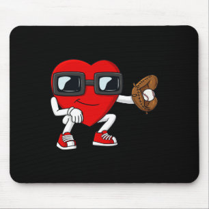 Valentines day Heart Baseball Catcher Roligt Boys Musmatta