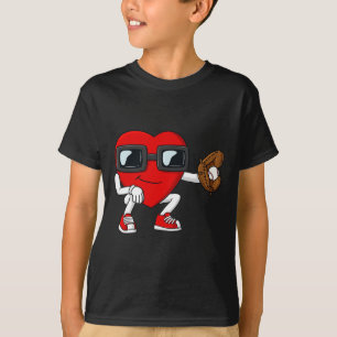 Valentines day Heart Baseball Catcher Roligt Boys T Shirt