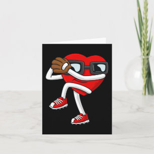 Valentines day Heart Baseball Pitcher Roligt Boys Kort