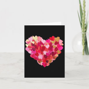 Valentines day Heart Brushstroke Cute Girly Valent Kort