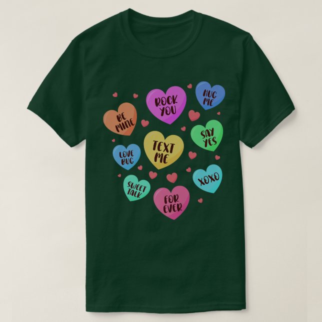 Valentines day Heart Candy Design för manar kvinna T Shirt (Design framsida)