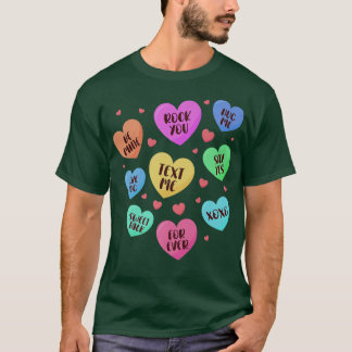 Valentines day Heart Candy Design för manar kvinna T Shirt