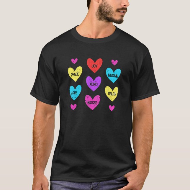 Valentine's Day Heart Candy  Matching Couples Love T Shirt (Framsida)