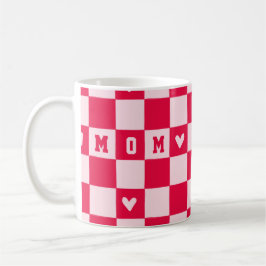 Valentine's Day Heart Checkered Mom Mug Kaffemugg