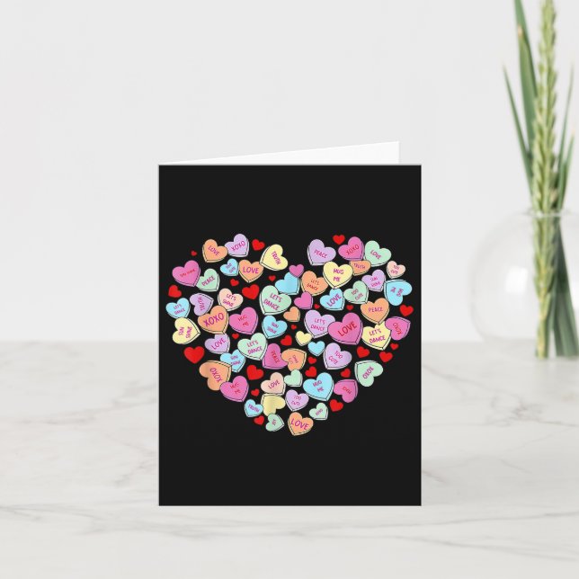 Valentines day Heart Conversation Candy Swearing Kort (Framsida)