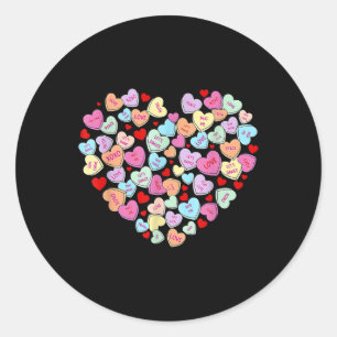 Valentines day Heart Conversation Candy Swearing Runt Klistermärke