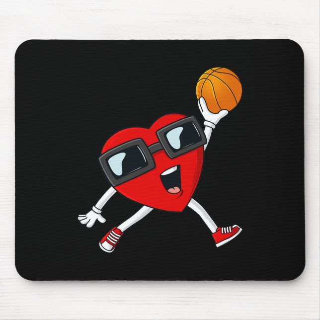 Valentines day Heart Dunking A Basketball Boys Gir Musmatta (Framsidan)