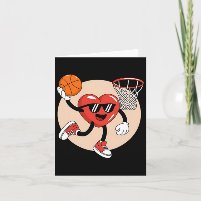 Valentines day Heart Dunking Basketball 2 Kort (Framsida)
