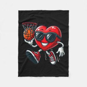 Valentines day Heart Dunking Basketball Boys Girls Fleecefilt