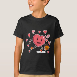 Valentines day Heart Dunking Basketball Player Pla T Shirt