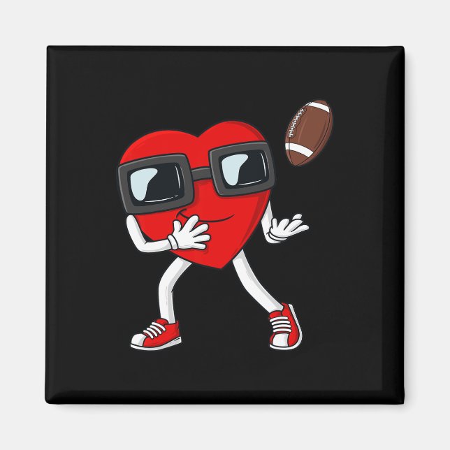 Valentines day Heart Football Receiver Tight End B Magnet (Framsidan)