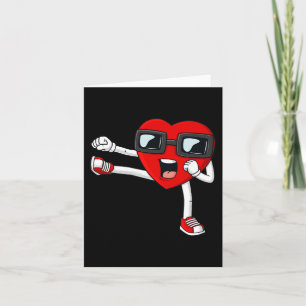 Valentines day Heart Karate Kick Roligt Boys Girls Kort