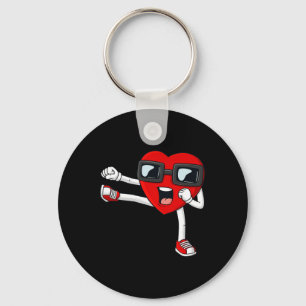 Valentines day Heart Karate Kick Roligt Boys Girls Nyckelring