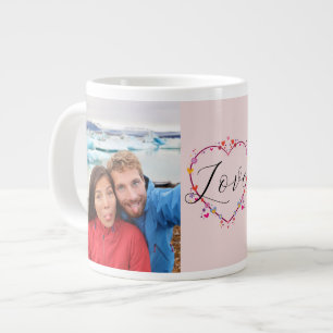 Valentines day Heart Kärlek 2 Foton Jumbo Mugg