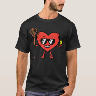 Valentines Day Heart Lacrosse Funny La Sports Men  T Shirt