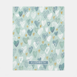 Valentines day Heart Mönster Fleece Blanket