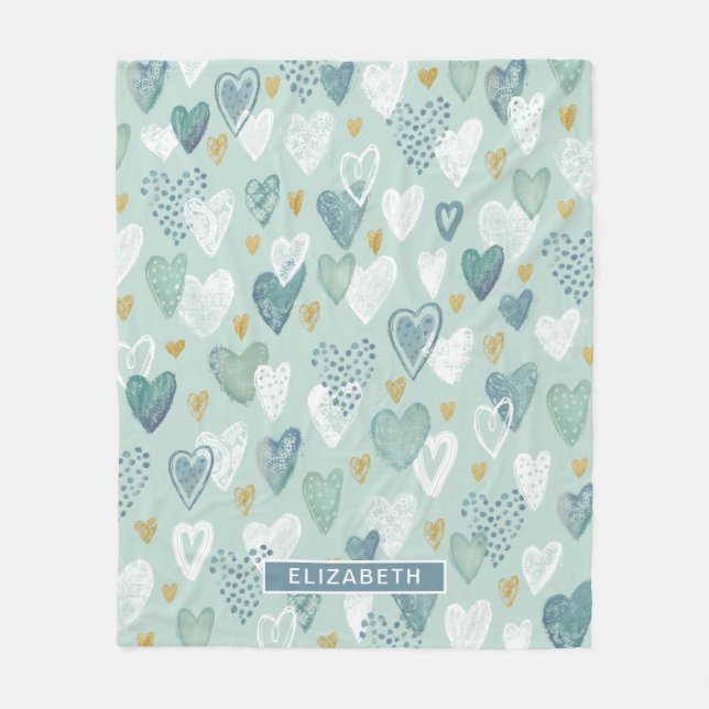 Valentines day Heart Mönster Fleece Blanket (Framsidan)