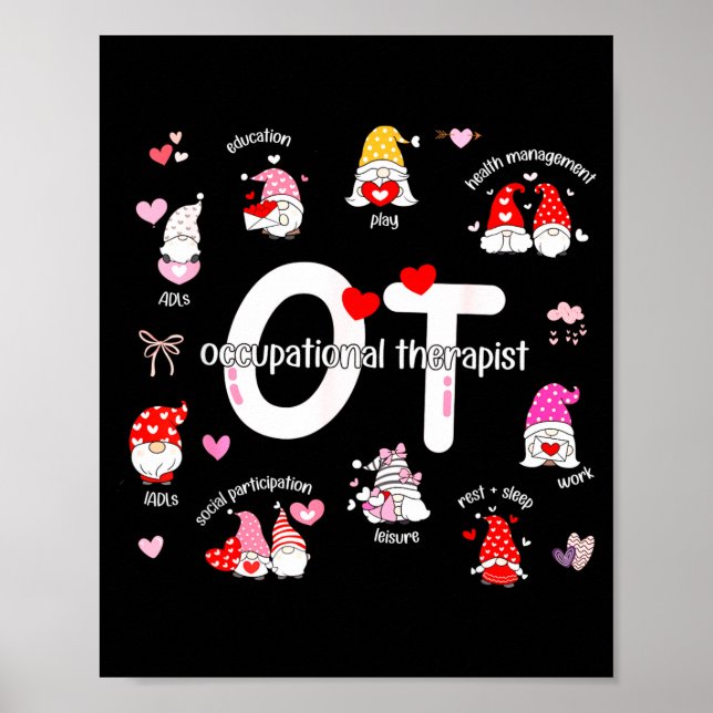 Valentines Day Heart Occupational Therast Ot Thera Poster (Framsidan)