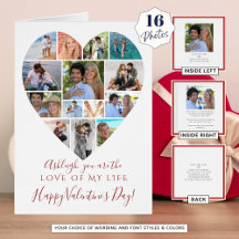 Valentines day Heart Photo Collage Anpassningsbar 