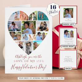 Valentines day Heart Photo Collage Anpassningsbar  Hälsningskort