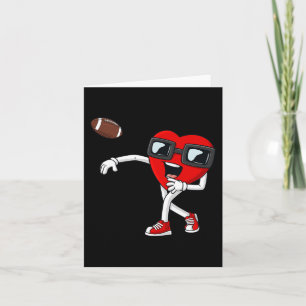 Valentines day Heart Quarterback Football Boys Kid Kort