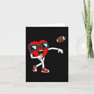 Valentines day Heart Quarterback Football Boys Kid Kort