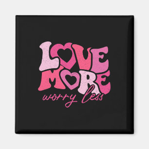 Valentines day Heart Retro Groovy Kärlek - mer oro Magnet
