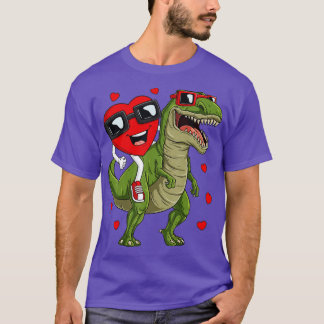 Valentines day Heart Riding Dinosaur T Rex Funny B Shirt