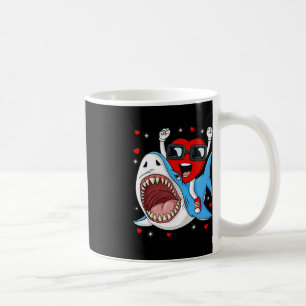 Valentines day Heart Riding Shark Roligt Småbarn B Kaffemugg