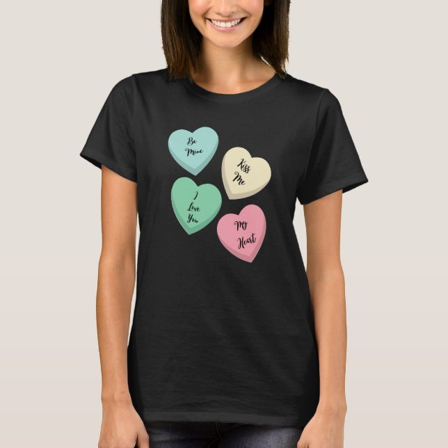 Valentine's Day Heart Sayings T Shirt (Framsida)