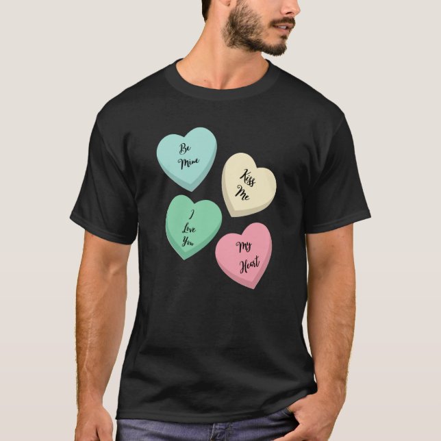 Valentine's Day Heart Sayings T Shirt (Framsida)