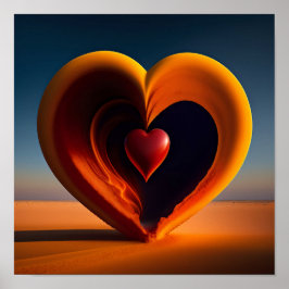 Valentines day Heart Shining Bright Personlig P Poster