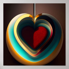 Valentines day Heart Shining Bright Personlig P Poster
