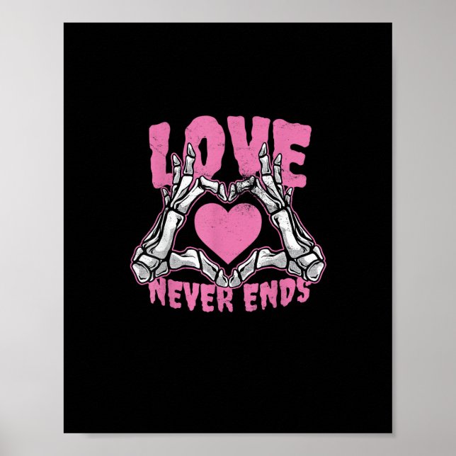 Valentines day Heart Skeleton Händer Heart Poster (Framsidan)