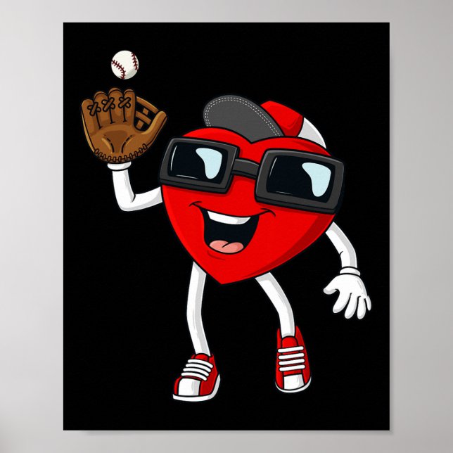 Valentines day Heart som fångar en baskiska Roligt Poster (Framsidan)