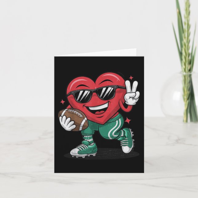 Valentines day Heart spelar fotbollsbasket Coa Kort (Framsida)
