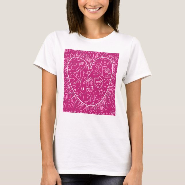 Valentines day Heart T Shirt (Framsida)