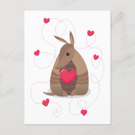 Valentines Day Heart Texas Armadillo Vykort