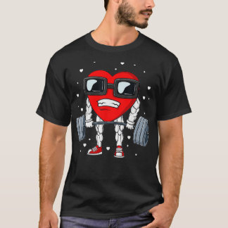 Valentines day Heart Weightlift Funny Deadlift T Shirt