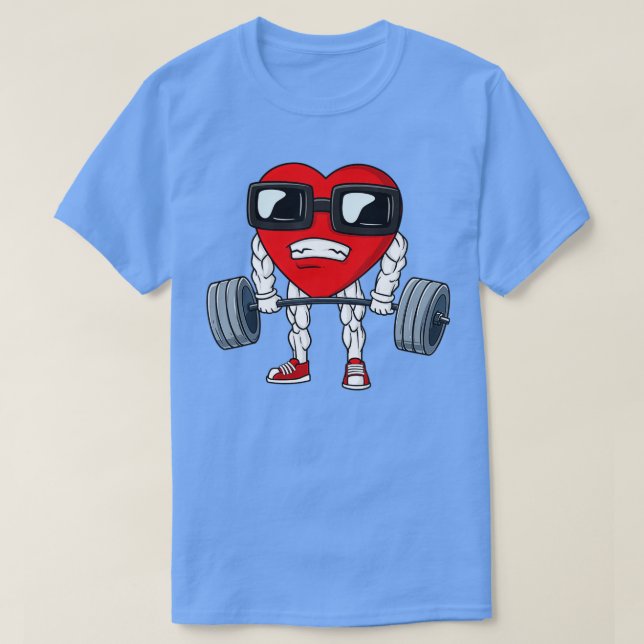 Valentines day Heart Weightlift Funny Deadlift T Shirt (Design framsida)