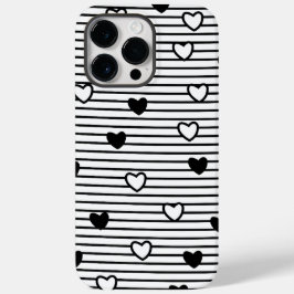 Valentines day Hearts Black White Rand Mönster