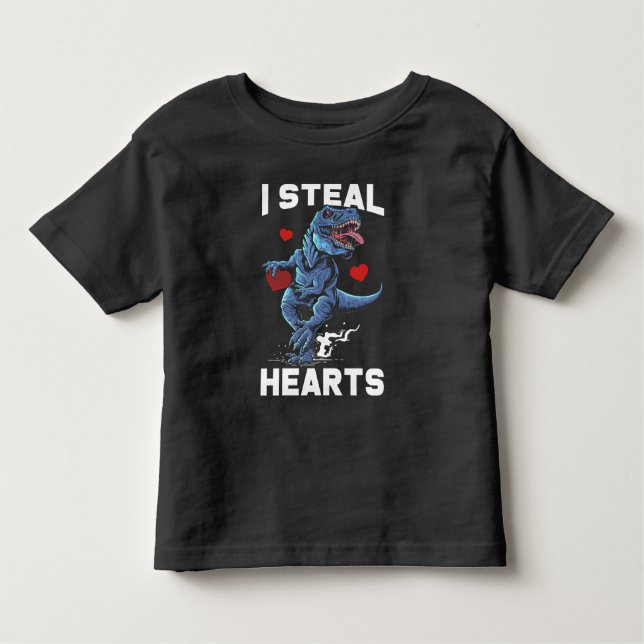 Valentines day Hearts Boy Trex Älskare T Shirt (Framsida)
