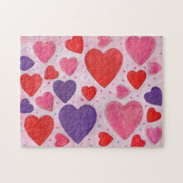 Valentines day Hearts in Rosa Lila and Red Pussel