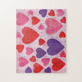 Valentines day Hearts in Rosa Lila and Red Pussel