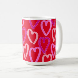 Valentines day Hearts Kaffemugg