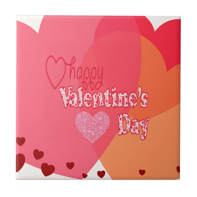 Valentines day Hearts Kakelplatta (Framsidan)