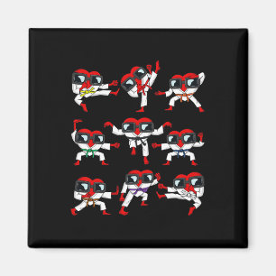 Valentines day Hearts Karate Martial Arts Boys Gir Magnet