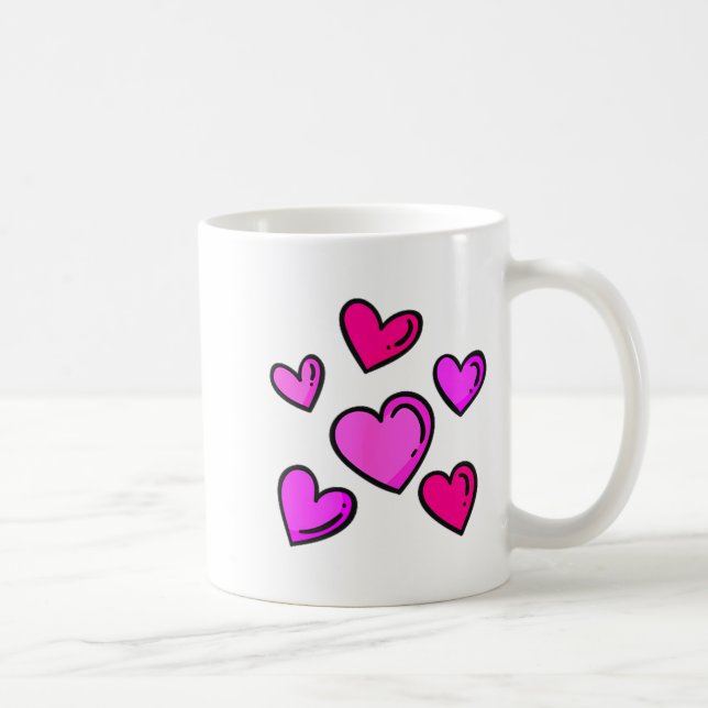 Valentines Day Hearts Love Graphic  Kaffemugg (Höger)