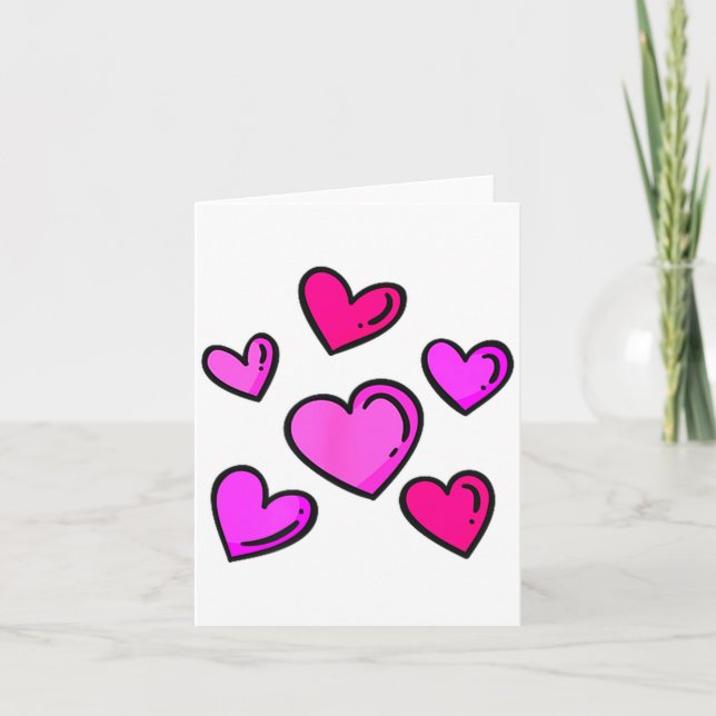 Valentines Day Hearts Love Graphic  Kort (Framsida)