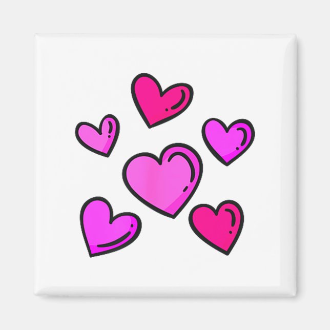 Valentines Day Hearts Love Graphic  Magnet (Framsidan)